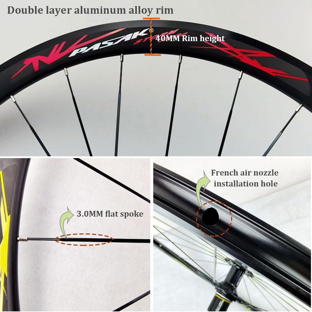 Amazon.co.jp: 700C ロードバイク用ホイールセット 40mm アルミニウム